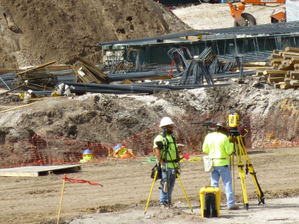 You can see how deep the trench is by the workers' heads sticking out