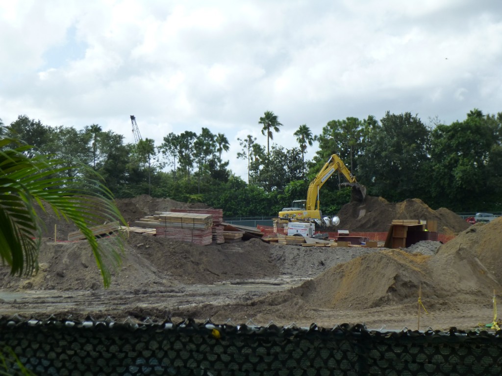 The view over the wall: lots and lots of digging going on still