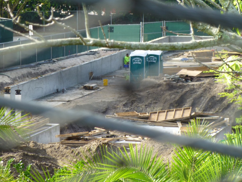 Lots of wood seen used to hold the concrete in place