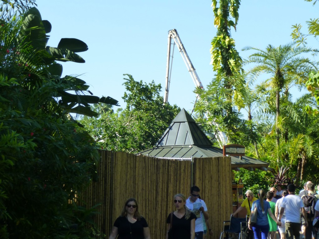 Entering the area, cranes and cherry-pickers are now on-site