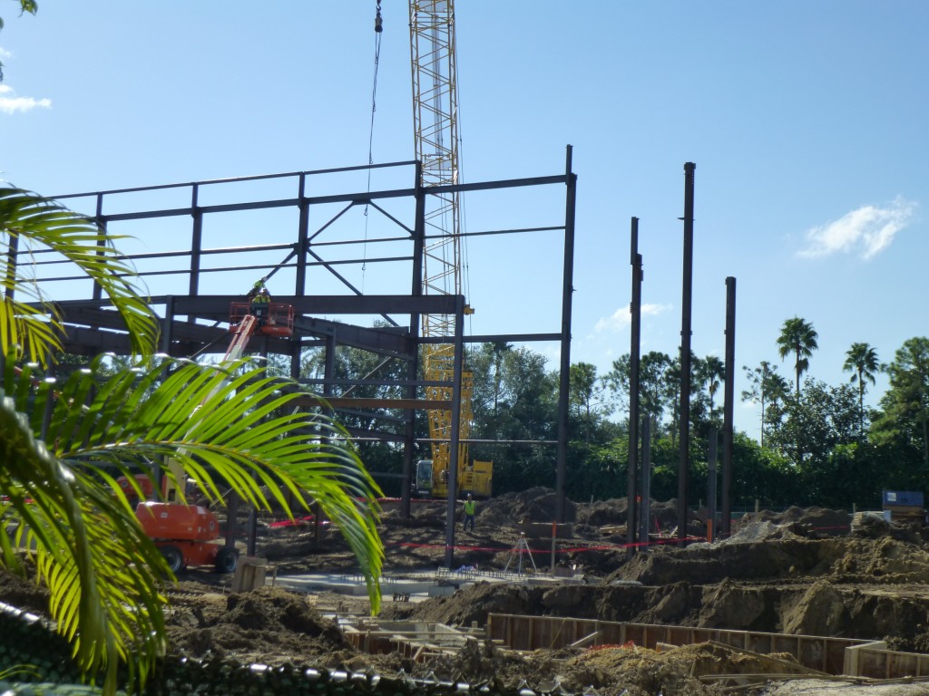 To the right of the lot they are still reinforcing the ground to hold the show building and laying more pipes