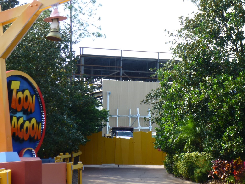 You can see what appear to be supports for the temple facade/rock-work leaning up against the structure