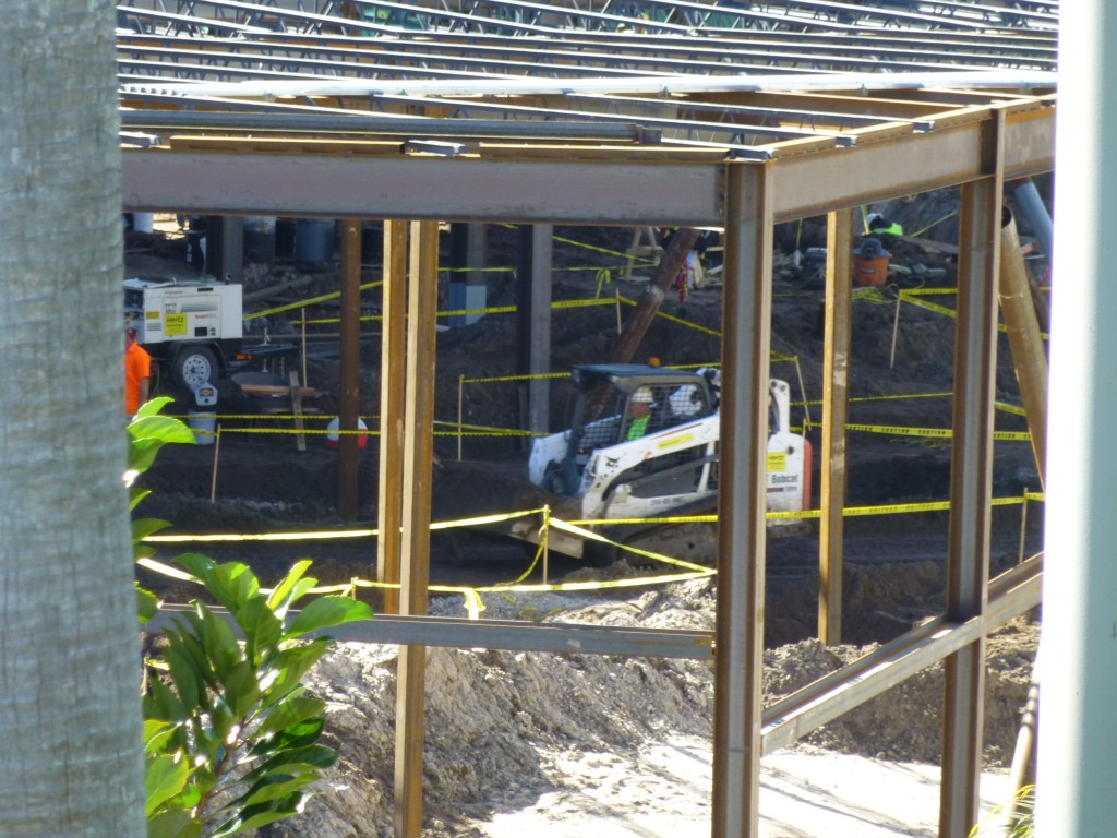 Clearing the ground inside new indoor queue area