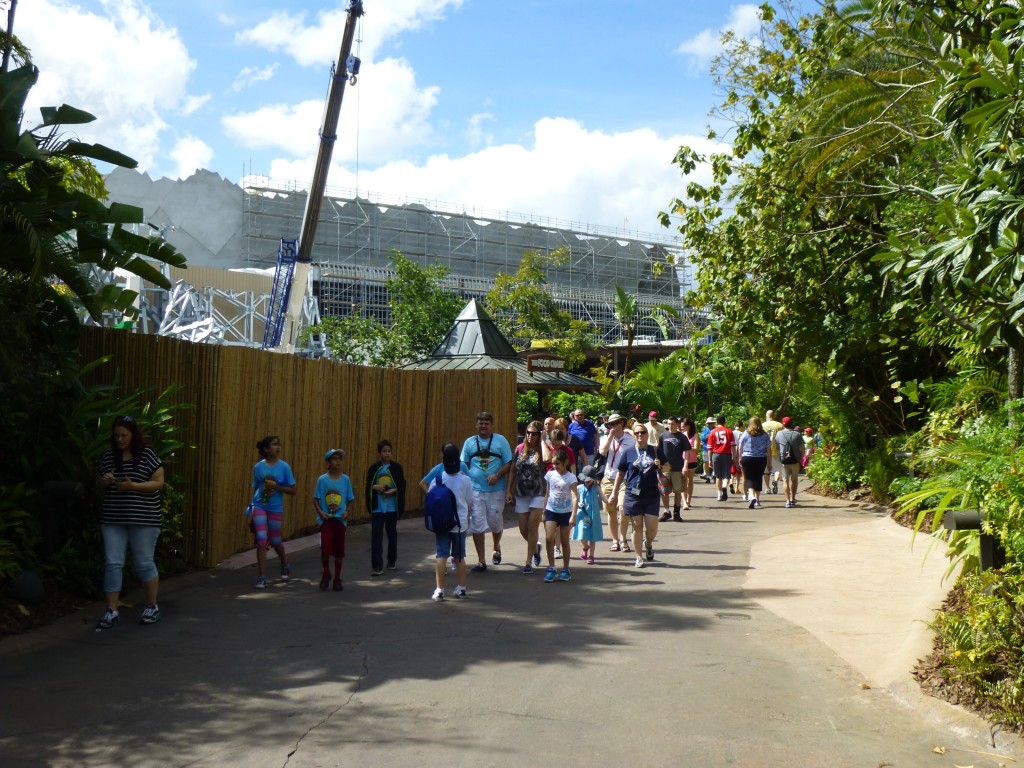 Where the pathway is a different color is where the green walls were earlier this month