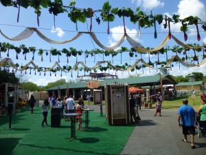 Covered area to sit, eat, and enjoy music