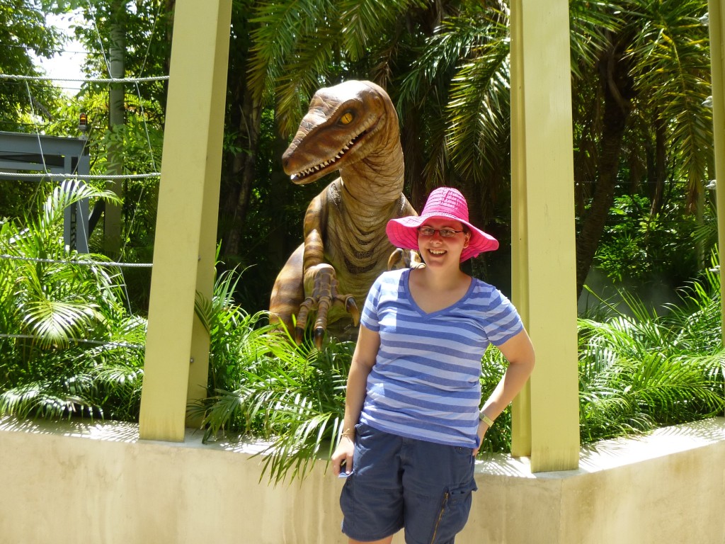 I leave you with a photo of myself with my new friend Lucy the Velociraptor! Be sure to check out my Raptor Encounter update