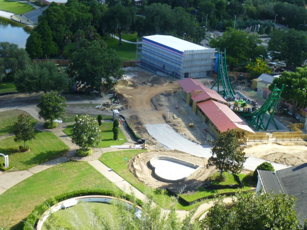 Aerial view of the new area taken from the Island in the Sky ride. It looks like they're connecting more of the original Cypress Gardens area into the new land.