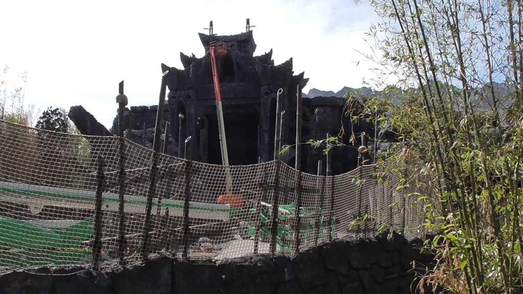 View of the ride path in front of temple gate