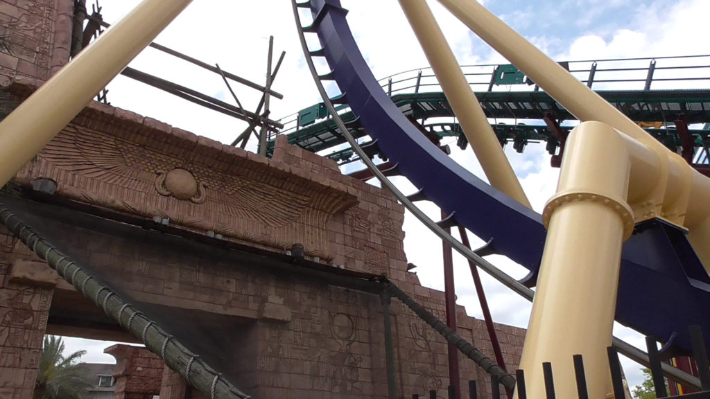 New Cobra's Curse track in background, existing Montu track in foreground