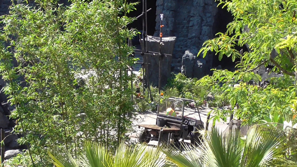 Landscapers were working this morning, planting more foliage