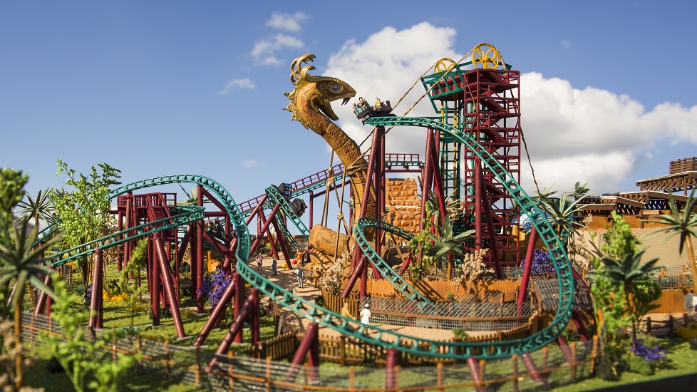Small scale model of the coaster and surrounding area