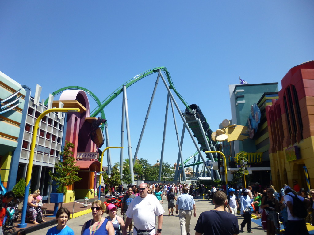View of the Hulk Coaster from Spiderman