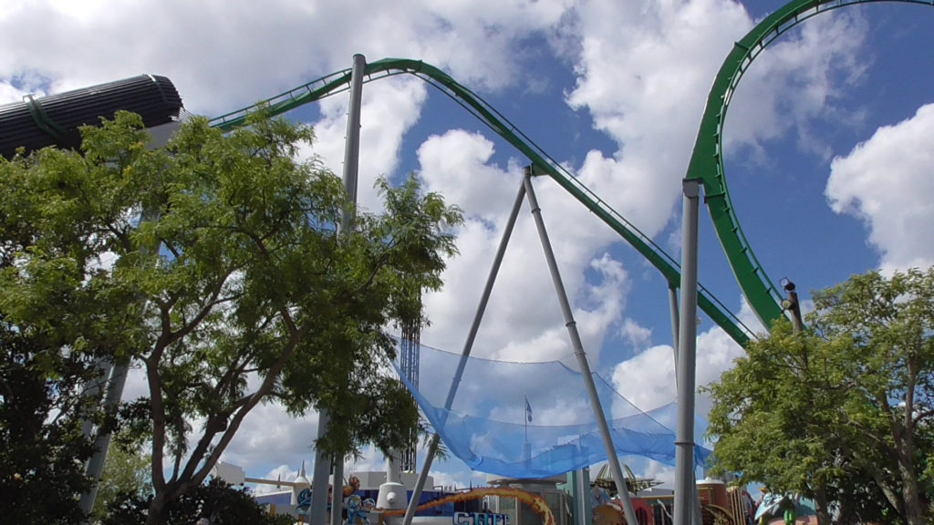 A big blue net has been added below the track over the pathway