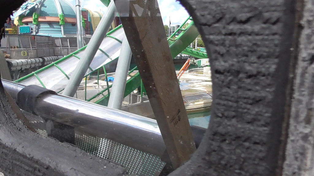 View through one of the holes of the underwater tunnel