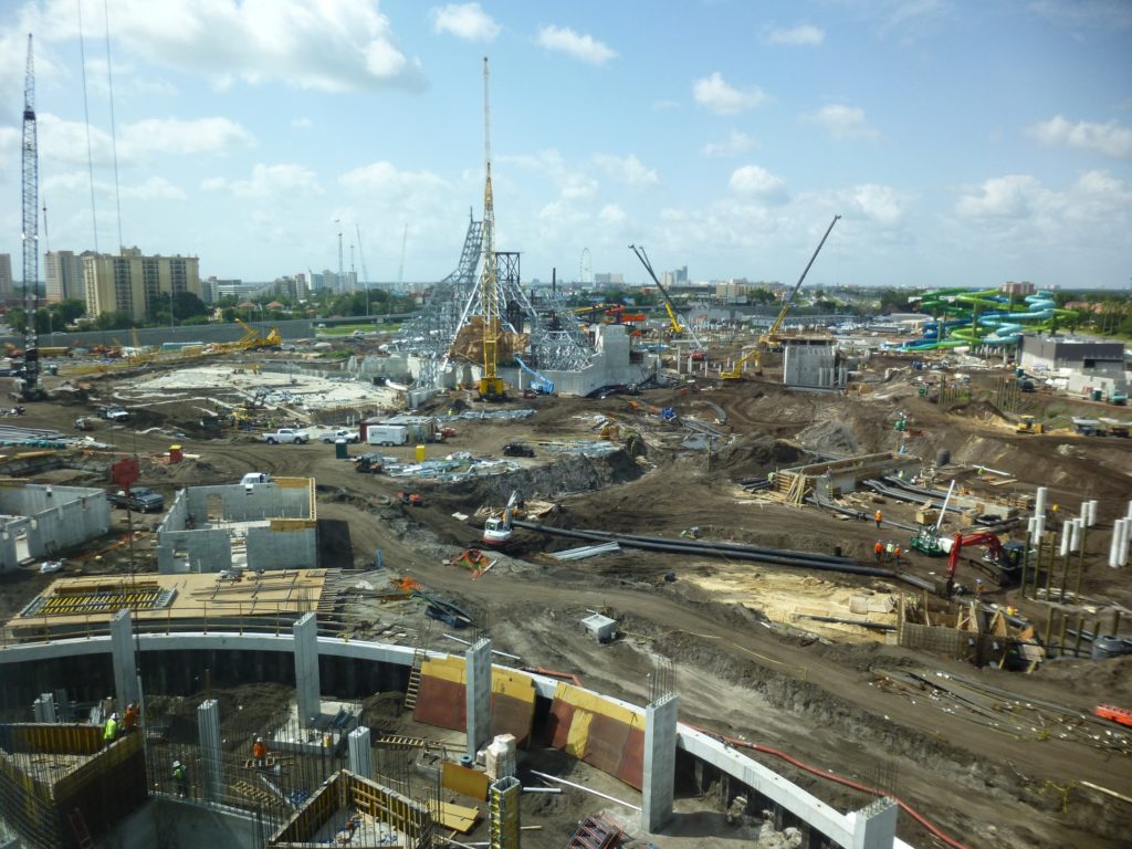 View of the area with new Cabana Bay tower addition in foreground