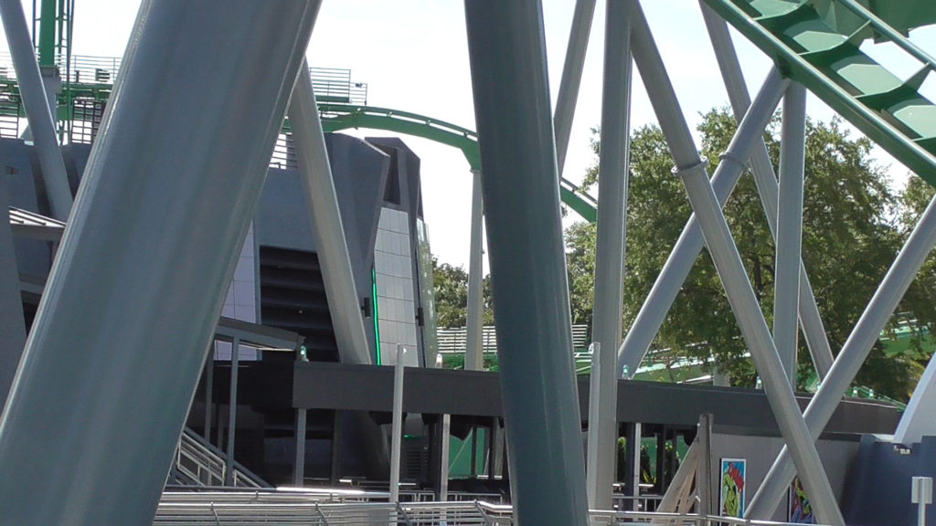 A look at the queue building with new covered area out front