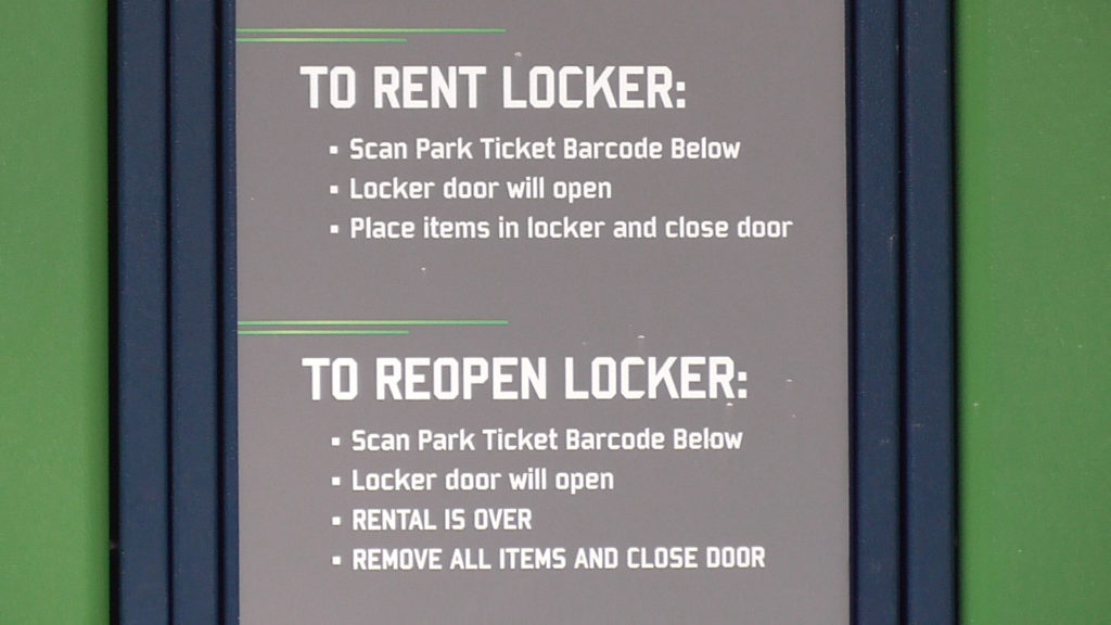 These new lockers will use the barcode on your park ticket rather than your fingerprints