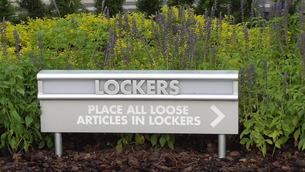 Lockers sign text now seems easier to read