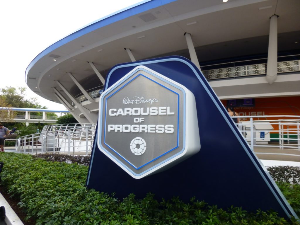 Carousel of Progress has received a shiny new sign to match its new paint scheme