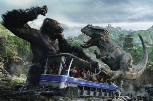King Kong 360 in Hollywood uses huge 3D screens around the tram vehicles