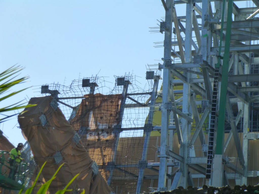 Wire mesh added to skeleton, in preparation for preformed wire-frame which should be arriving soon to create underlying rockwork base.