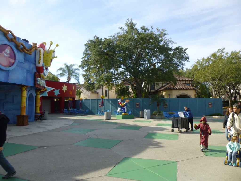 It's possible a temporary walkway could be created behind these buildings leading to ET (off to the left)