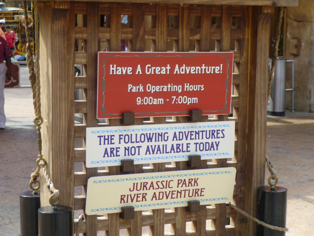 Sign greeting us at the park entrance