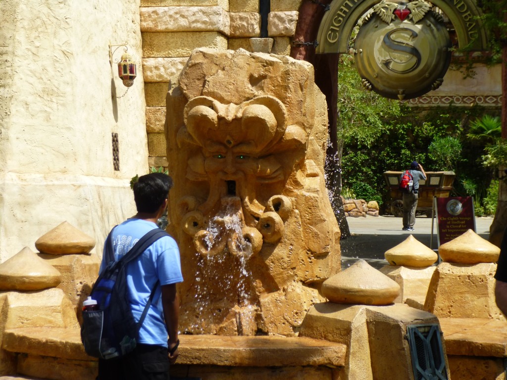 Despite the show being closed, The Mystic Fountain was still cracking jokes and spreaying people, as always