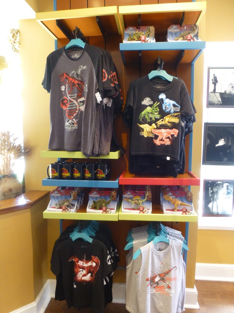 Childrens' JW shirts, toys, and classic Jurassic Park mugs