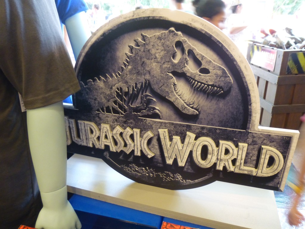 3D version of the Jurassic World logo, right near the entrance/exit to the store