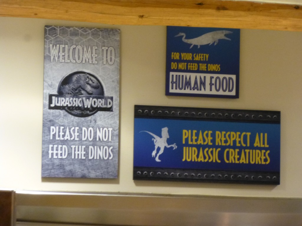 Funny and clever signage around the food lines