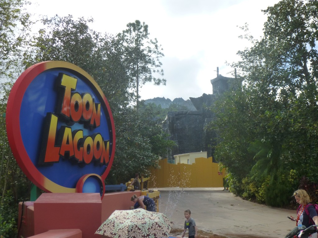 View from Toon Lagoon, small utility/power shed can be seen behind employee only barrier