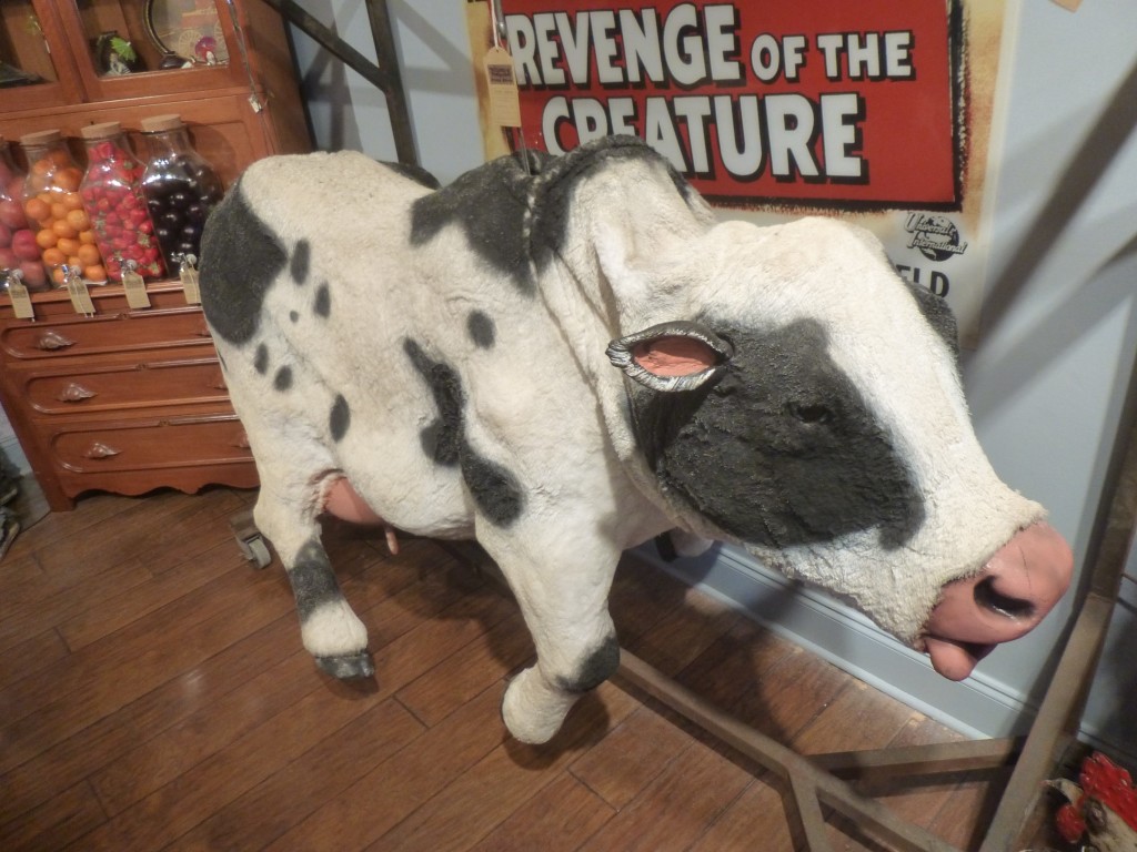 It's actually got real fur. For a cow that looks so fake it's pretty realistic in person