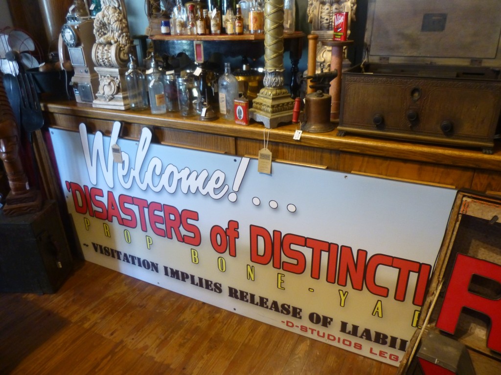 Disaster's extended queue's boneyard sign