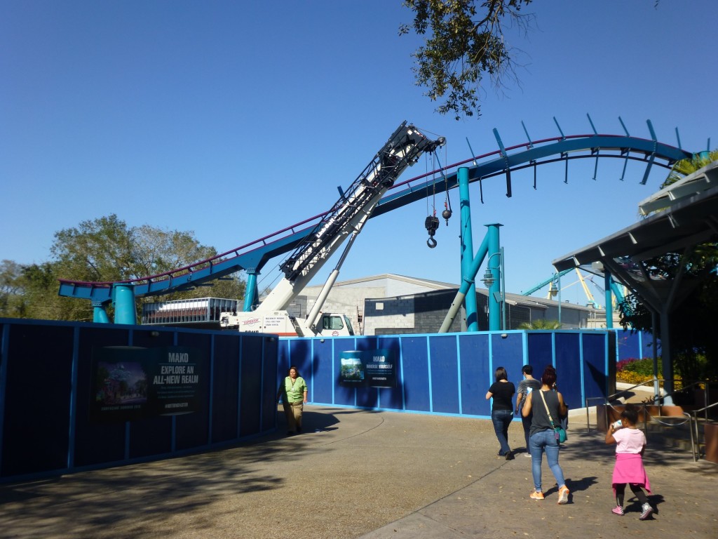 Approaching the area, construction walls are everywhere