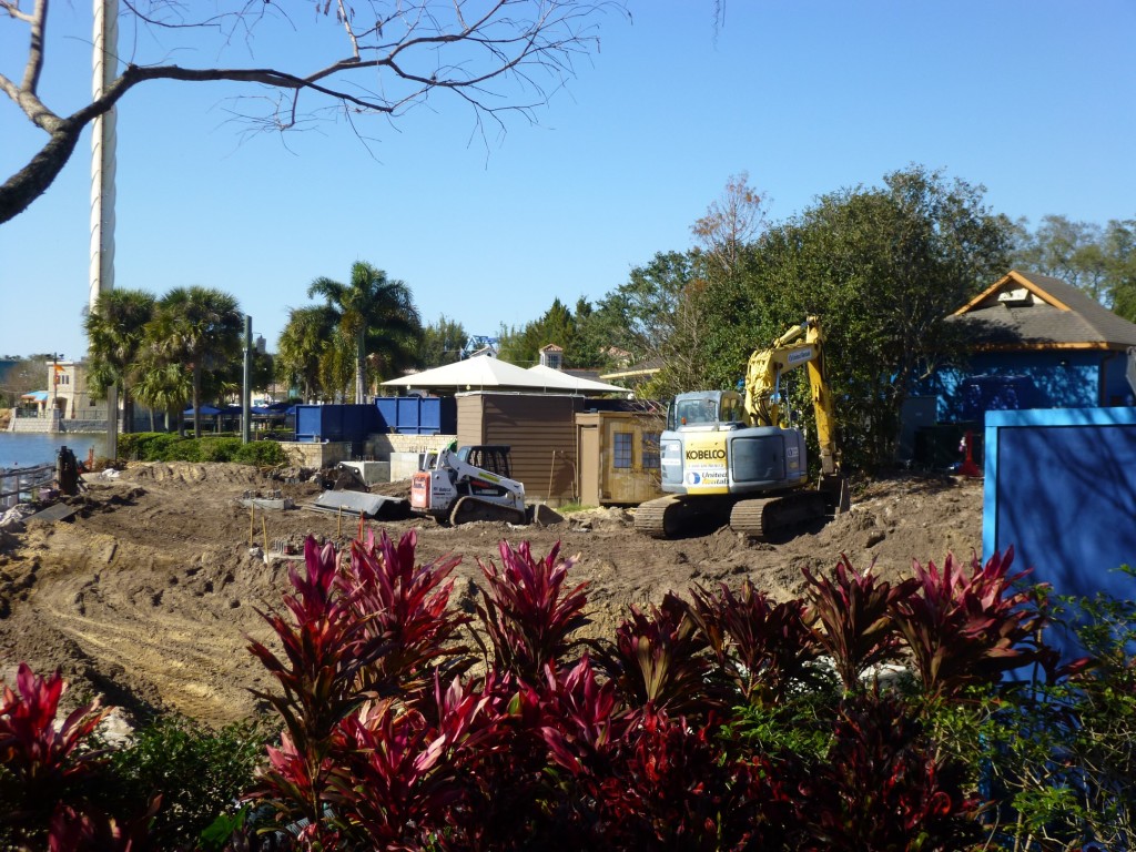 Clearing the way for where the track will go over the center lagoon