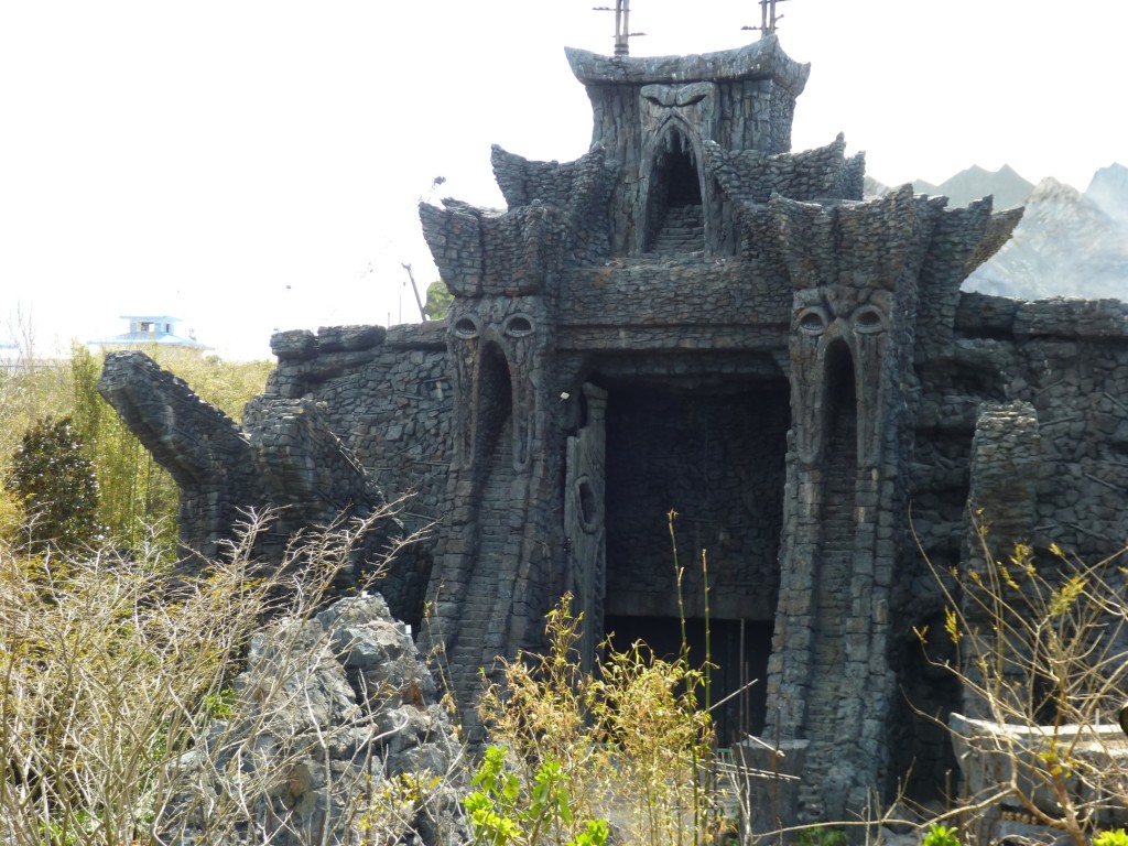 Giant temple door seen here open