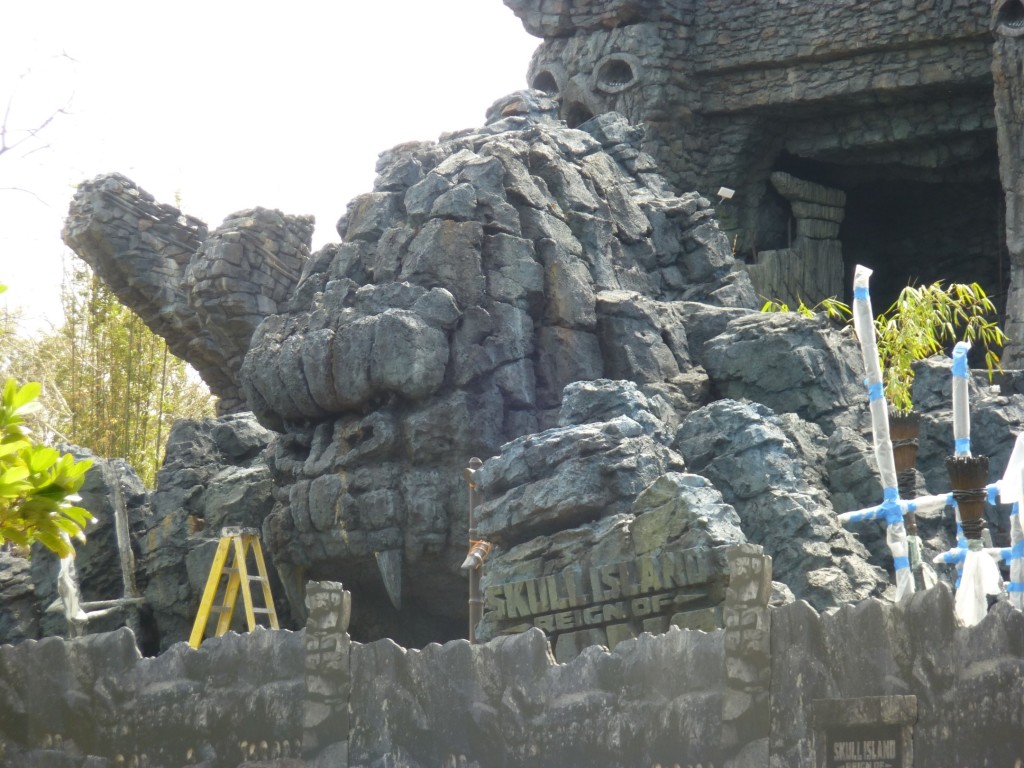 Kong arch has received fresh coats of paint to make it look old and new rockwork sign added