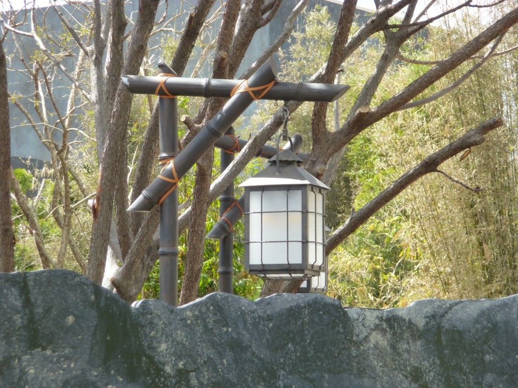 Lanterns installed along queue and walkway paths
