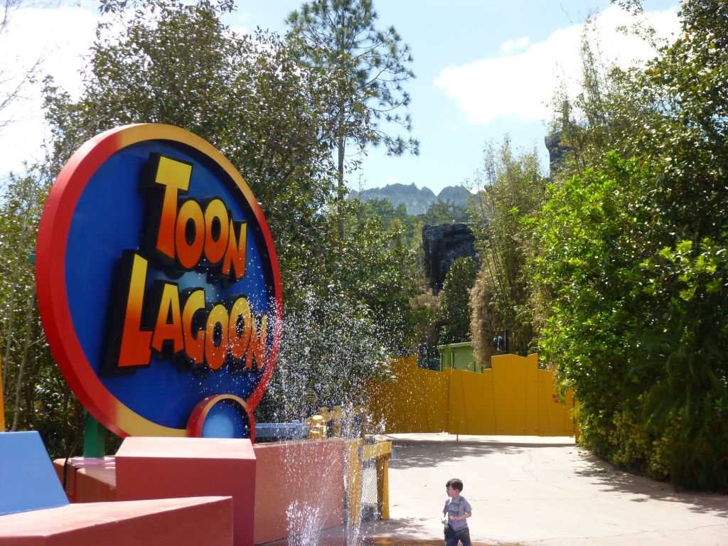 Lots of trees and plants planted near Toon Lagoon, blocking view from the other land