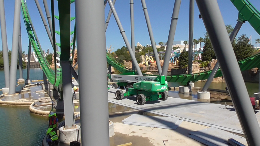 Some minor work still being done around footers in lagoon