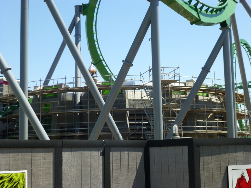 Closer look at queue building being redecorated