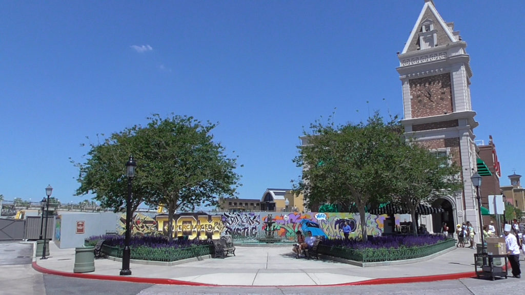 View of where Beetlejuice used to be, now just a big 'ol dirt hole behind walls