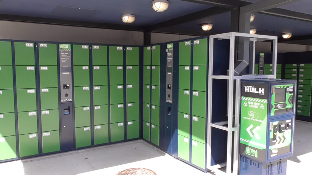 Plus one section of larger lockers too