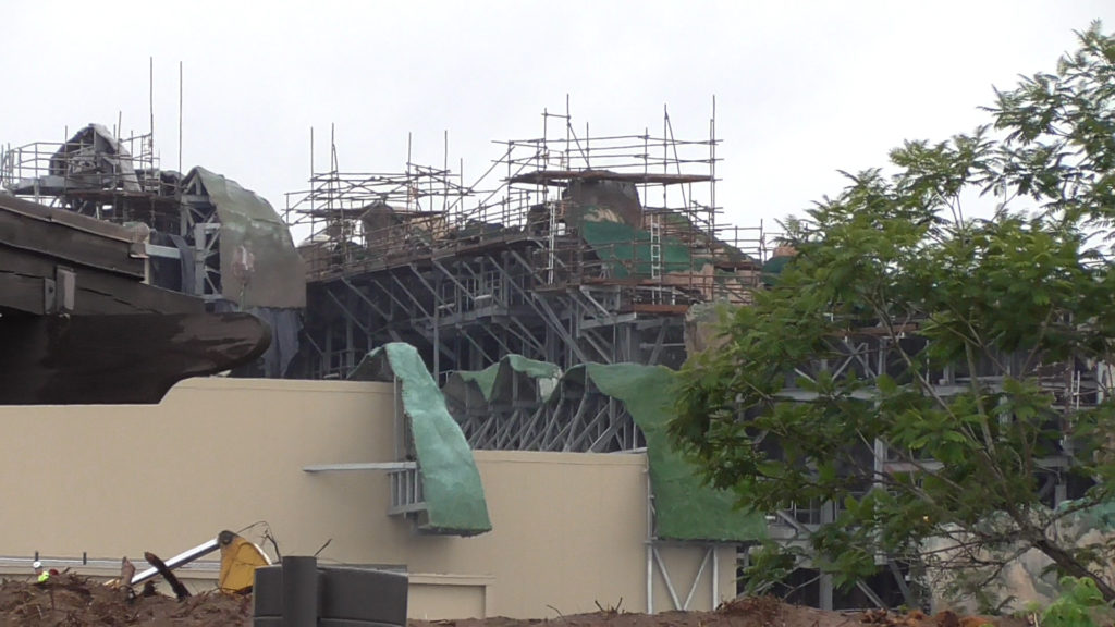 Backside view of facades on front of show building