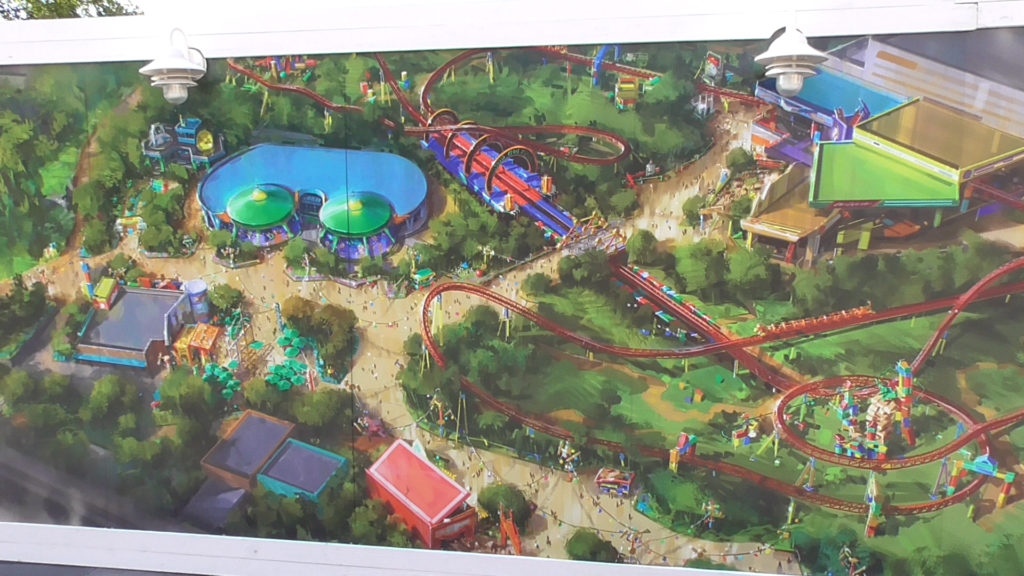 Concept Art posted on work walls shows off Slinky Dog family coaster...