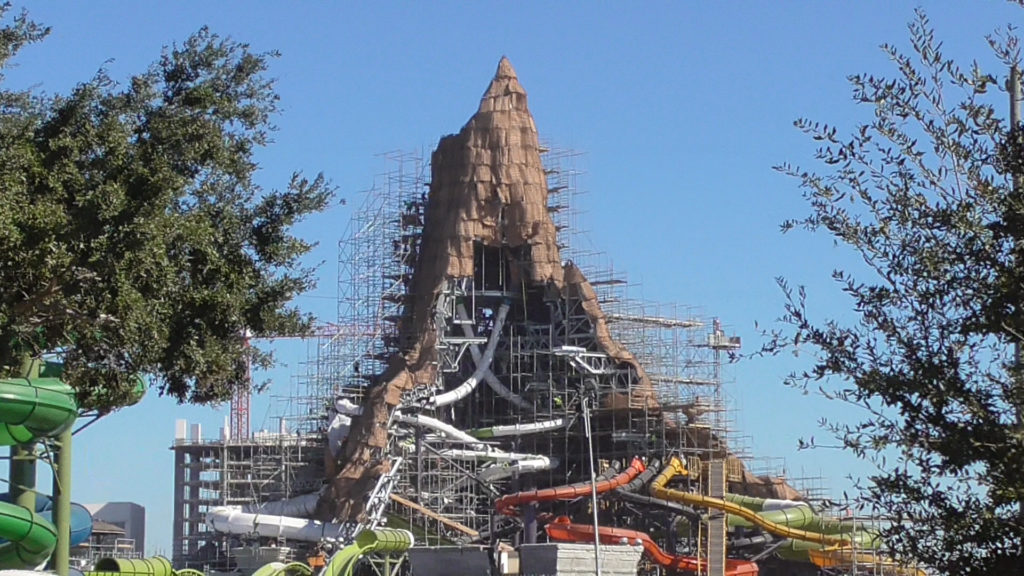 View of the open back of volcano