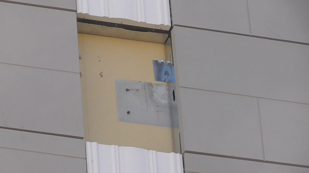 Closer view of a window gap. Notice it has a hole on side for wiring to pass through